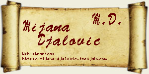 Mijana Đalović vizit kartica